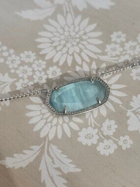 Kendra Scott Blue Dylan Silver Pendant Necklace